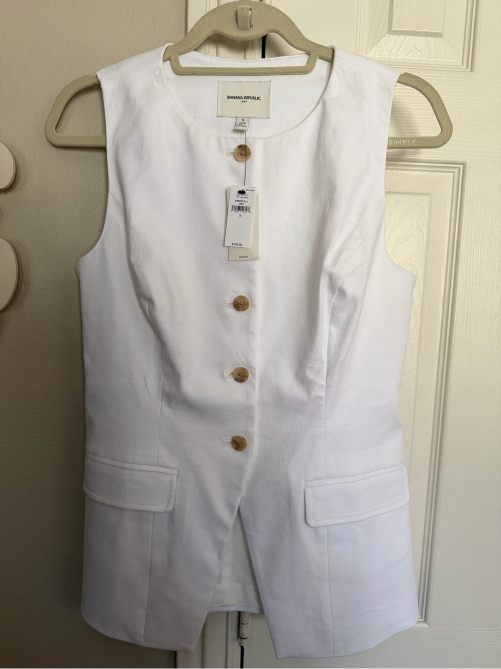 Banana Republic Factory Linen-Blend Long Cutaway Vest - NWT - Picture 3 of 9
